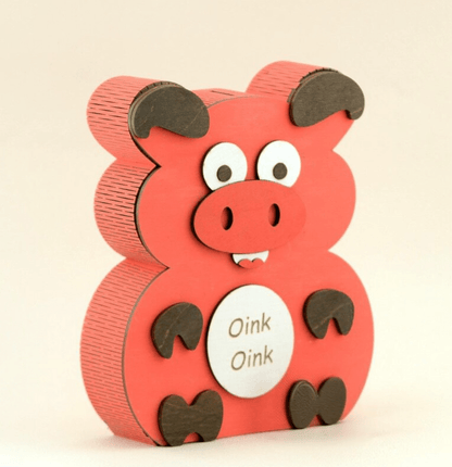 alcancia personalizada en forma de oso en madera - Felt Craft RD