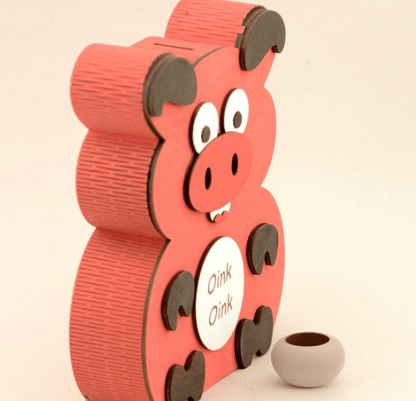 alcancia personalizada en forma de oso en madera - Felt Craft RD