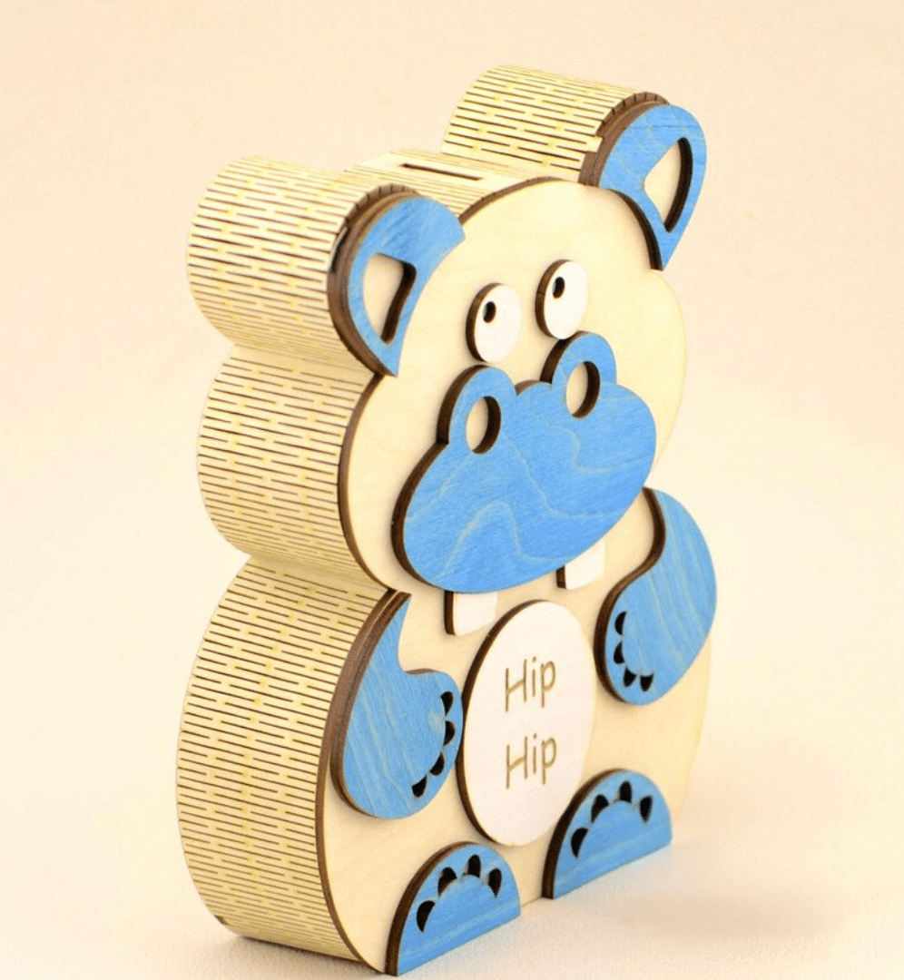 alcancia personalizada en forma de oso en madera - Felt Craft RD