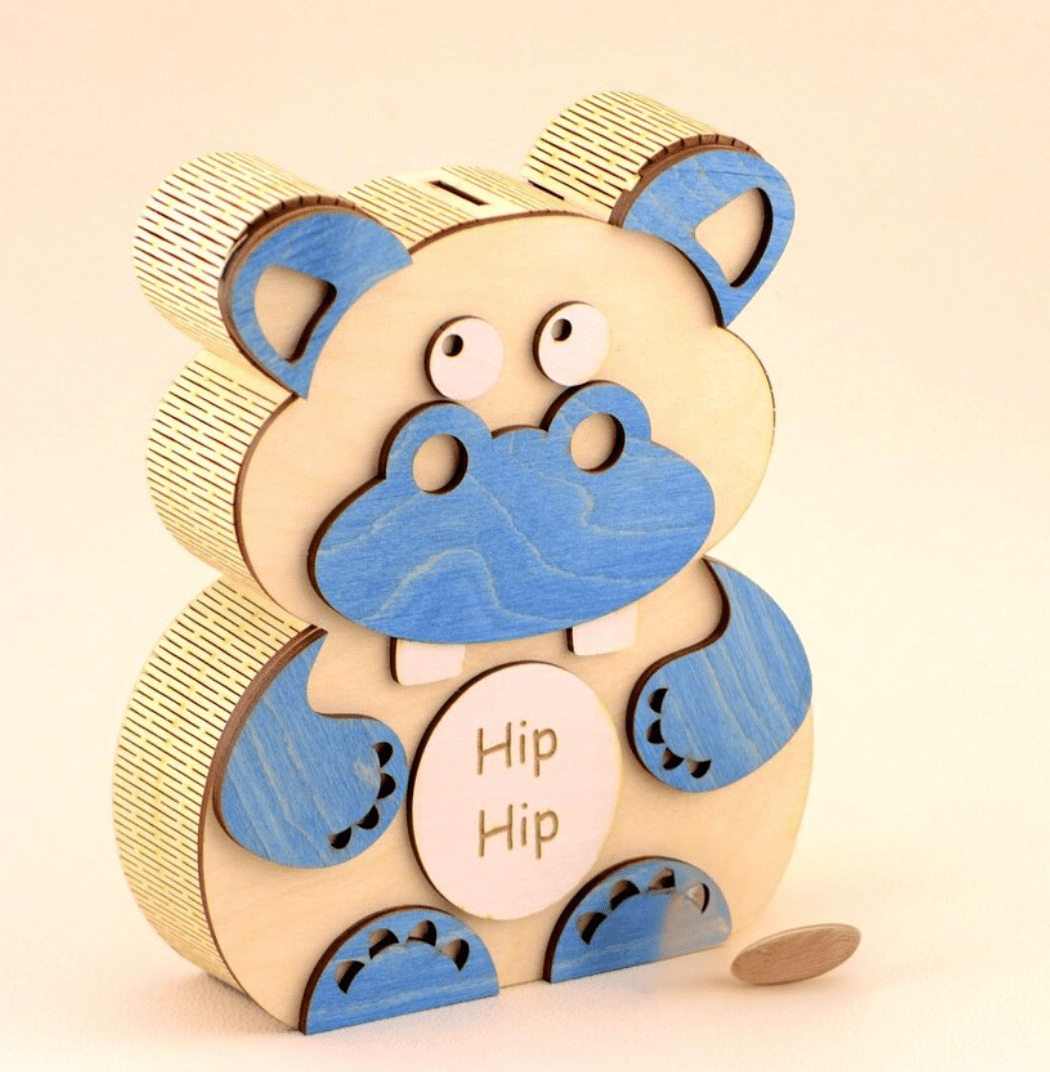 alcancia personalizada en forma de oso en madera - Felt Craft RD