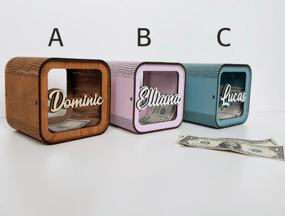 Alcancia personalizada en madera y acrílico a color - Felt Craft RD