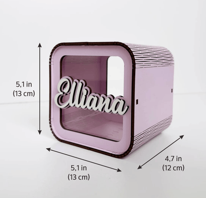 Alcancia personalizada en madera y acrílico a color - Felt Craft RD