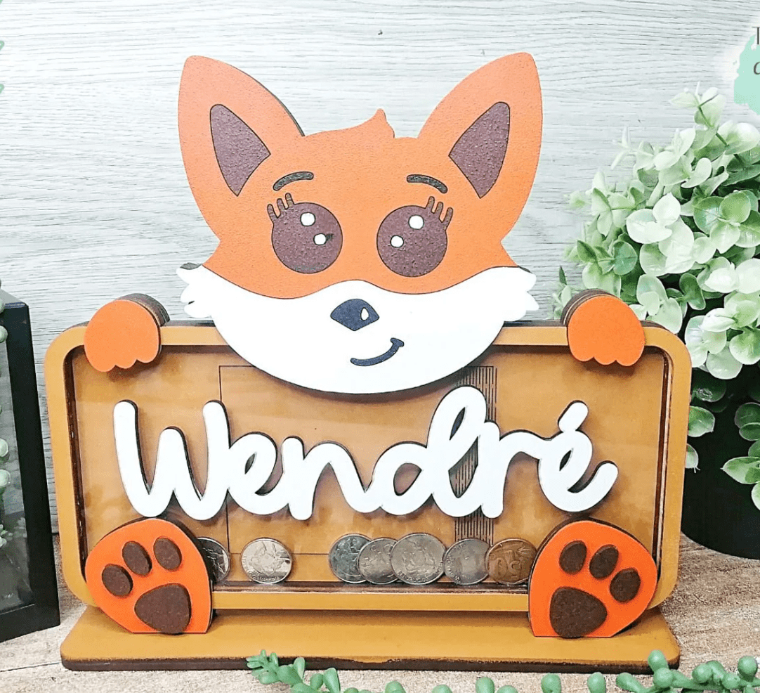 alcancia personalizada zorrito para ninos - Felt Craft RD