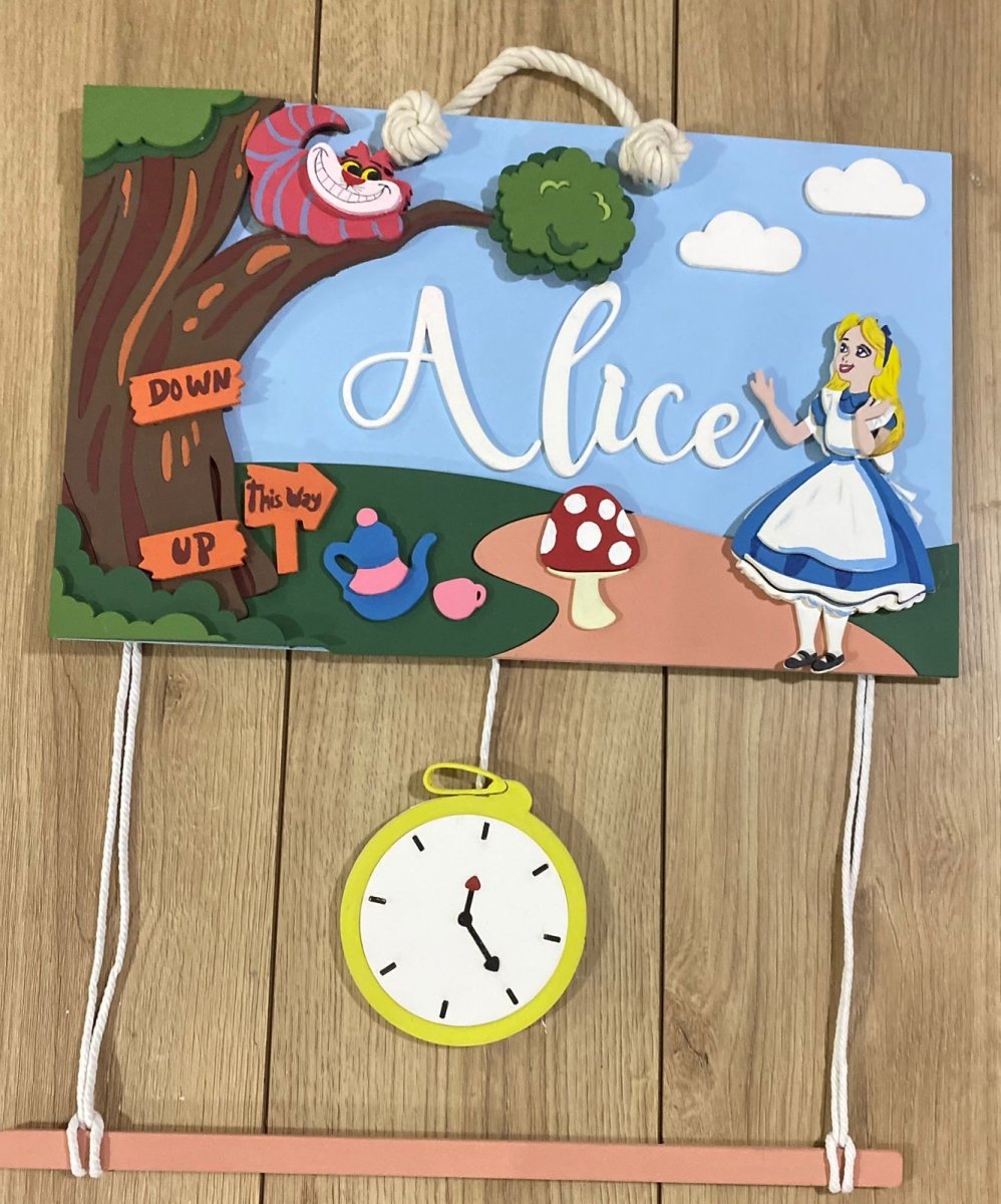 Alice in the Wonderland Baby girl above crib hanger - Felt Craft RD