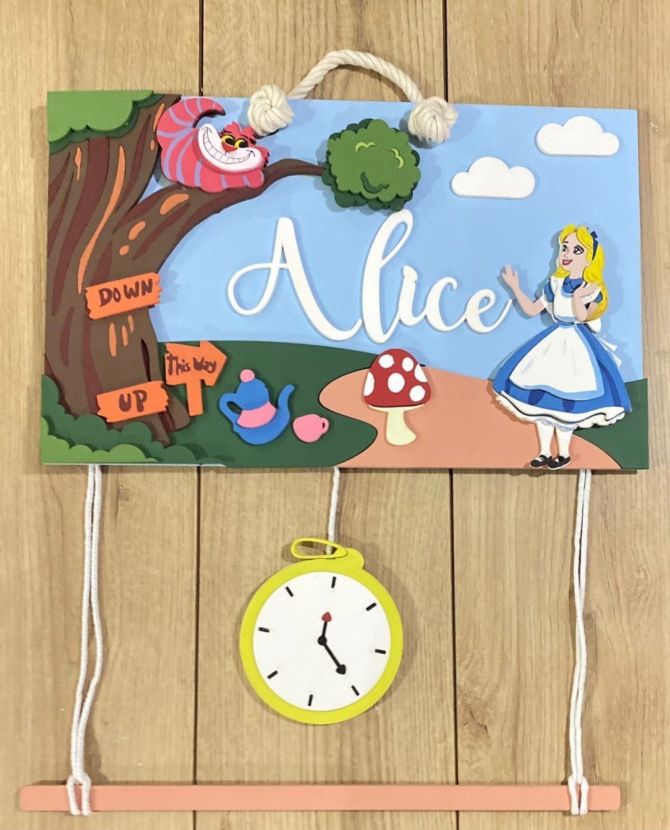 Alice in the Wonderland Baby girl above crib hanger - Felt Craft RD