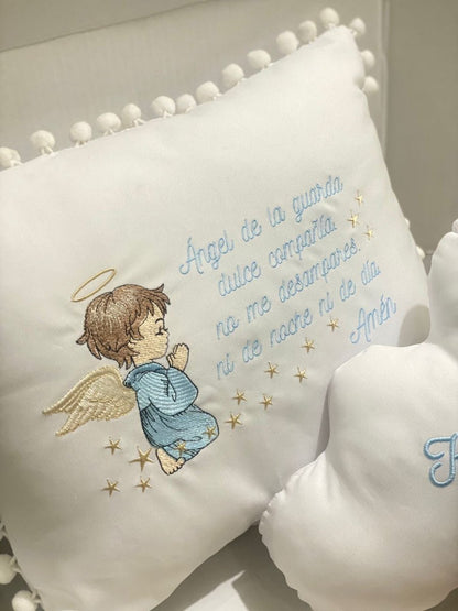 Almohadas bordadas personalizadas con frase juego de 2 - Felt Craft RD