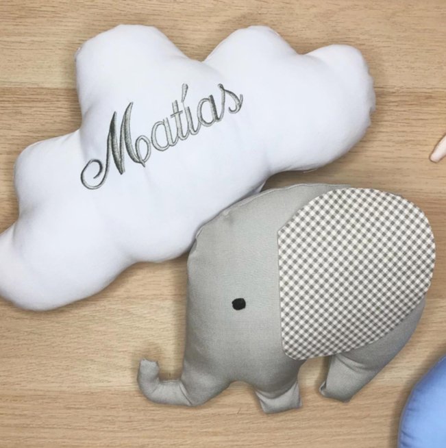 Almohadilla forma elefante habitación bebe personalizada - Felt Craft RD