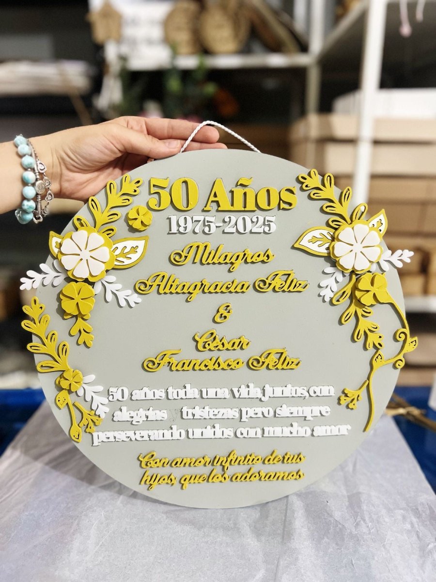 Aniversario de boda 50 souvenir personalizado - Felt Craft RD