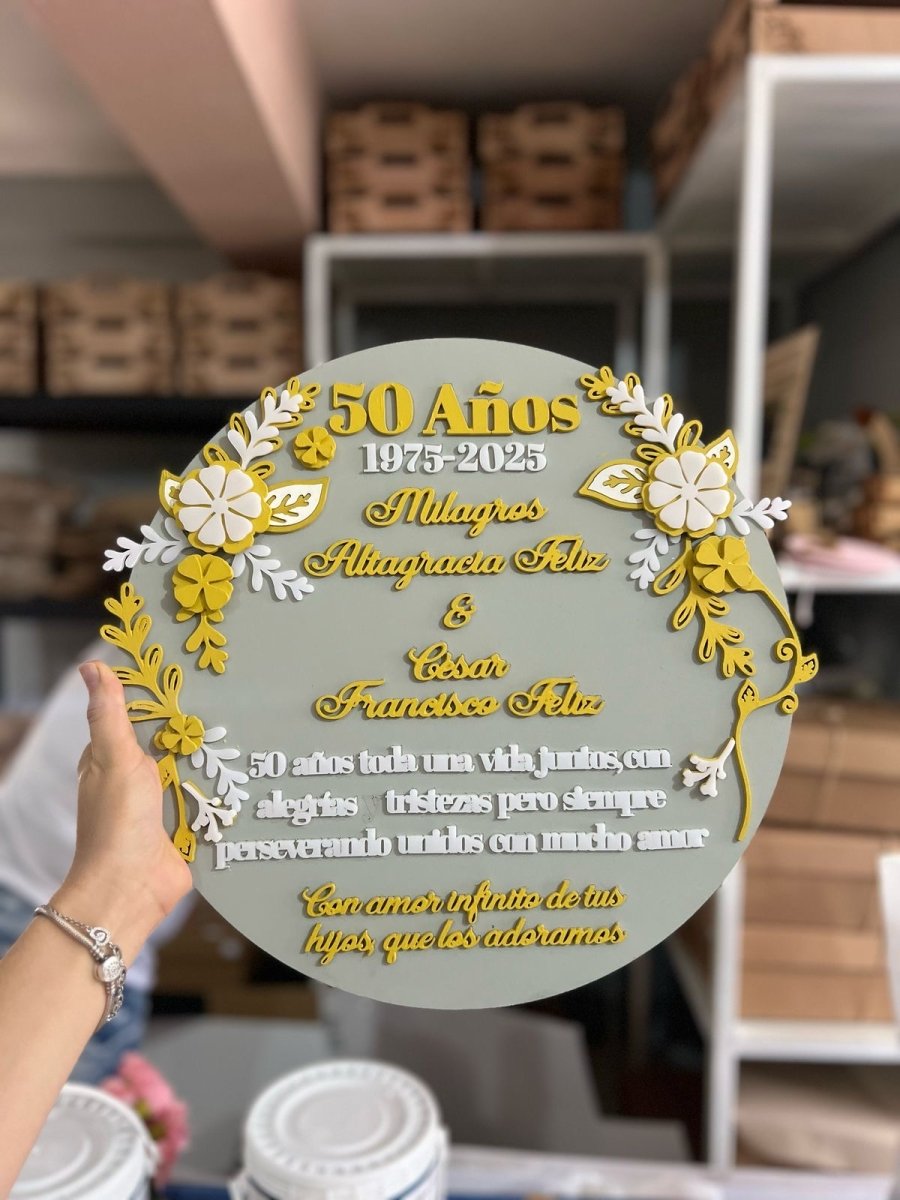 Aniversario de boda 50 souvenir personalizado - Felt Craft RD