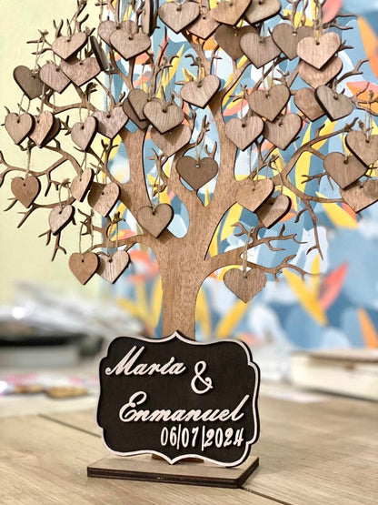 Árbol para rececpción de bodas personalizado de madera República Dominicana - Felt Craft RD