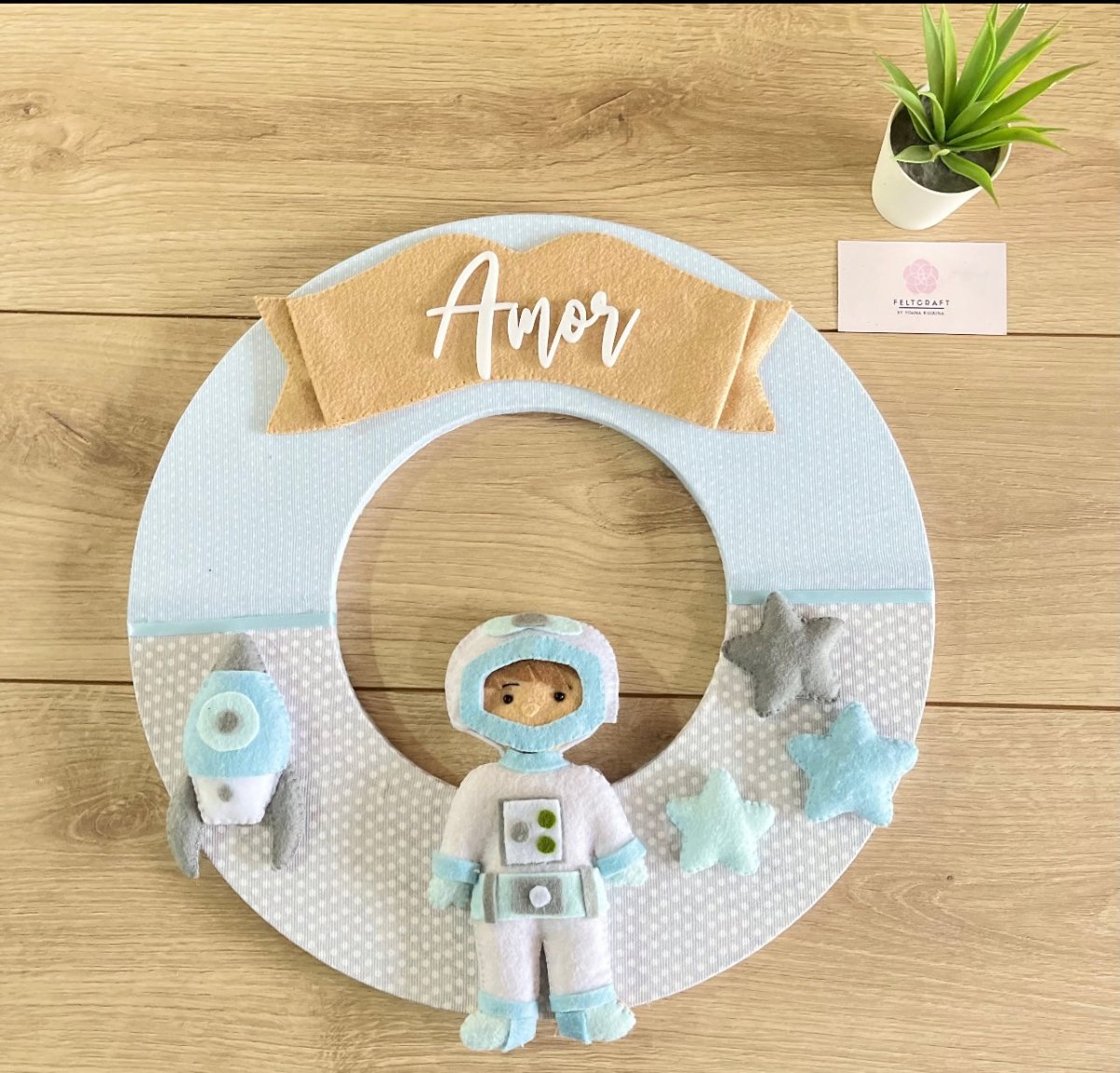 Astro Wool Felt Baby Boy Wall Hanging - Felt Craft RD