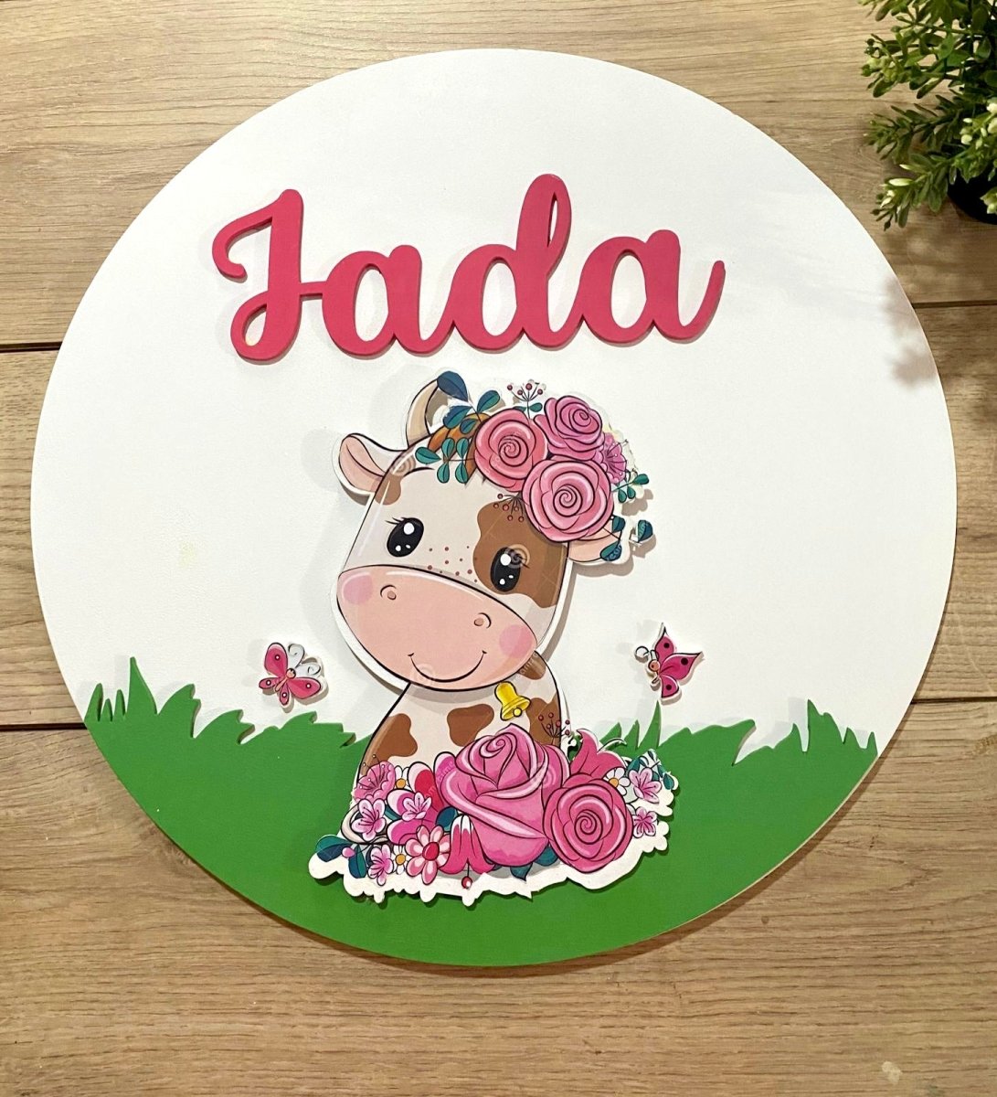 Baby Cow Girl Nursery Decor Hanger safari nursery decor - Felt Craft RD