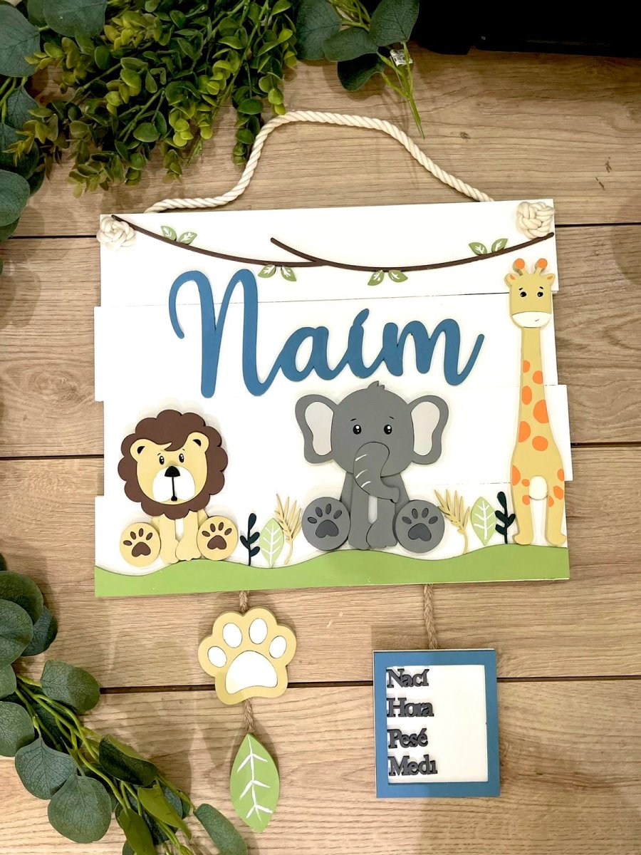 Baby Elephant and Lion safari nursery decor - Felt Craft RD