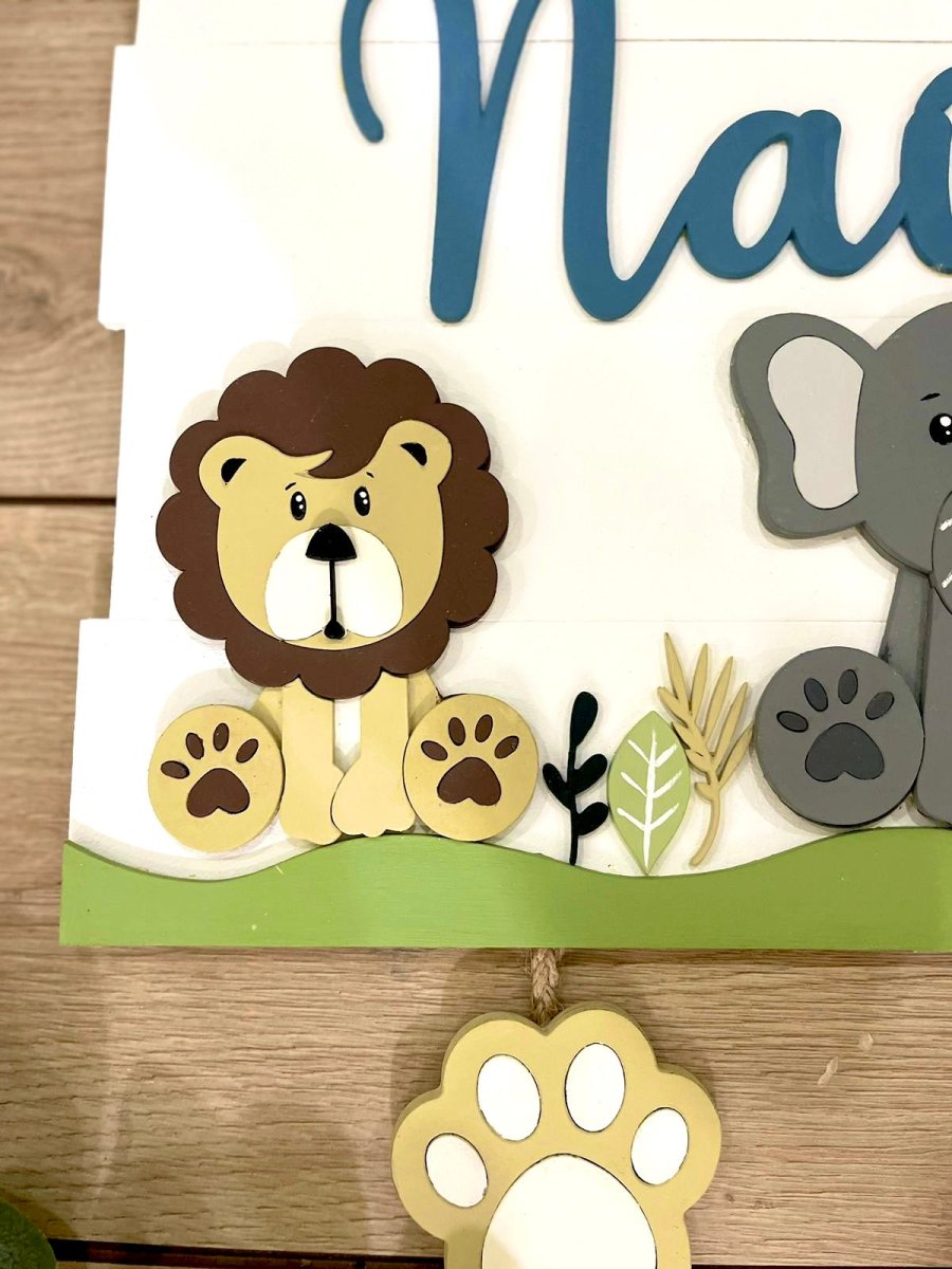 Baby Elephant and Lion safari nursery decor - Felt Craft RD