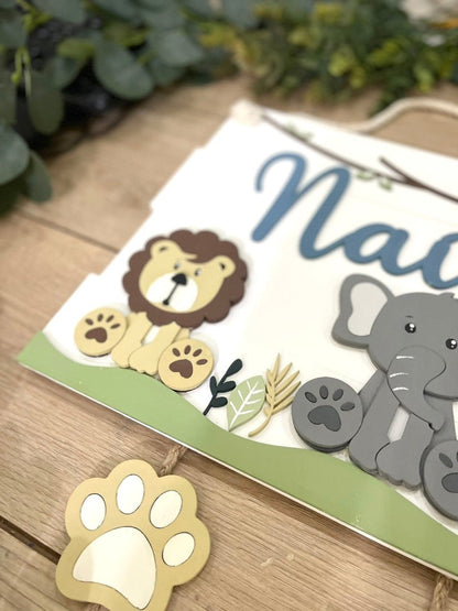 Baby Elephant and Lion safari nursery decor - Felt Craft RD