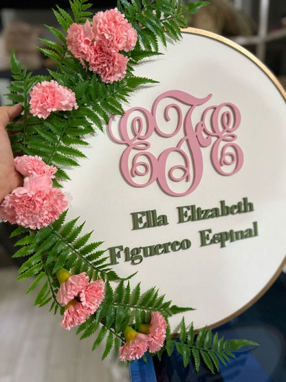 Baby shower colgante de puerta personalizado - Felt Craft RD