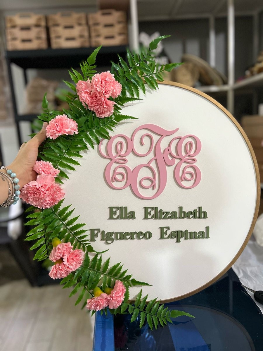 Baby shower colgante de puerta personalizado - Felt Craft RD