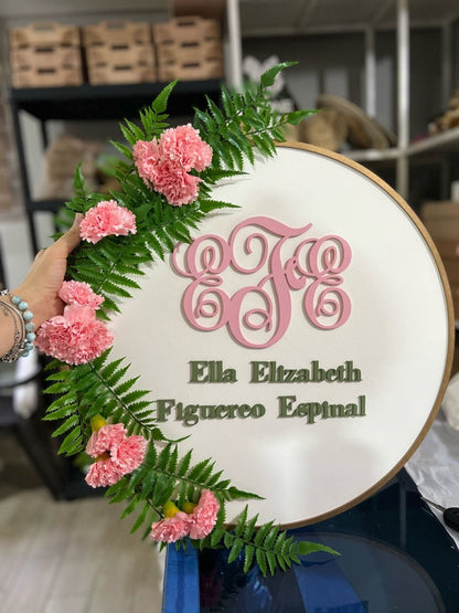 Baby shower colgante de puerta personalizado - Felt Craft RD