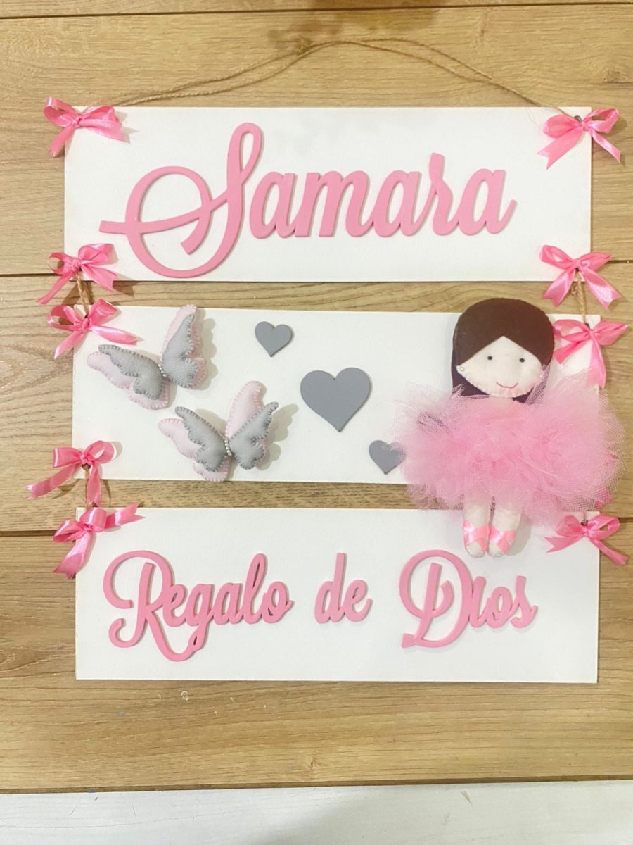 Ballerina Baby Girl Wall Hanging - Felt Craft RD