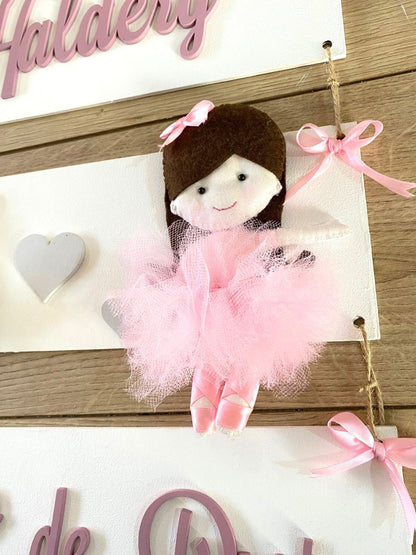 Ballerina pink Baby Girl Wall Hanging - Felt Craft RD