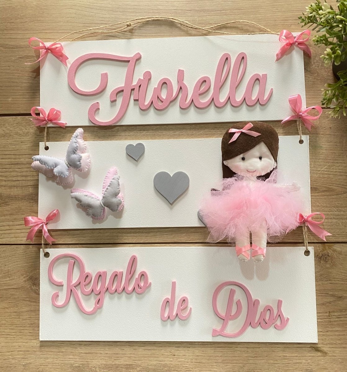 Ballerina pink Baby Girl Wall Hanging - Felt Craft RD