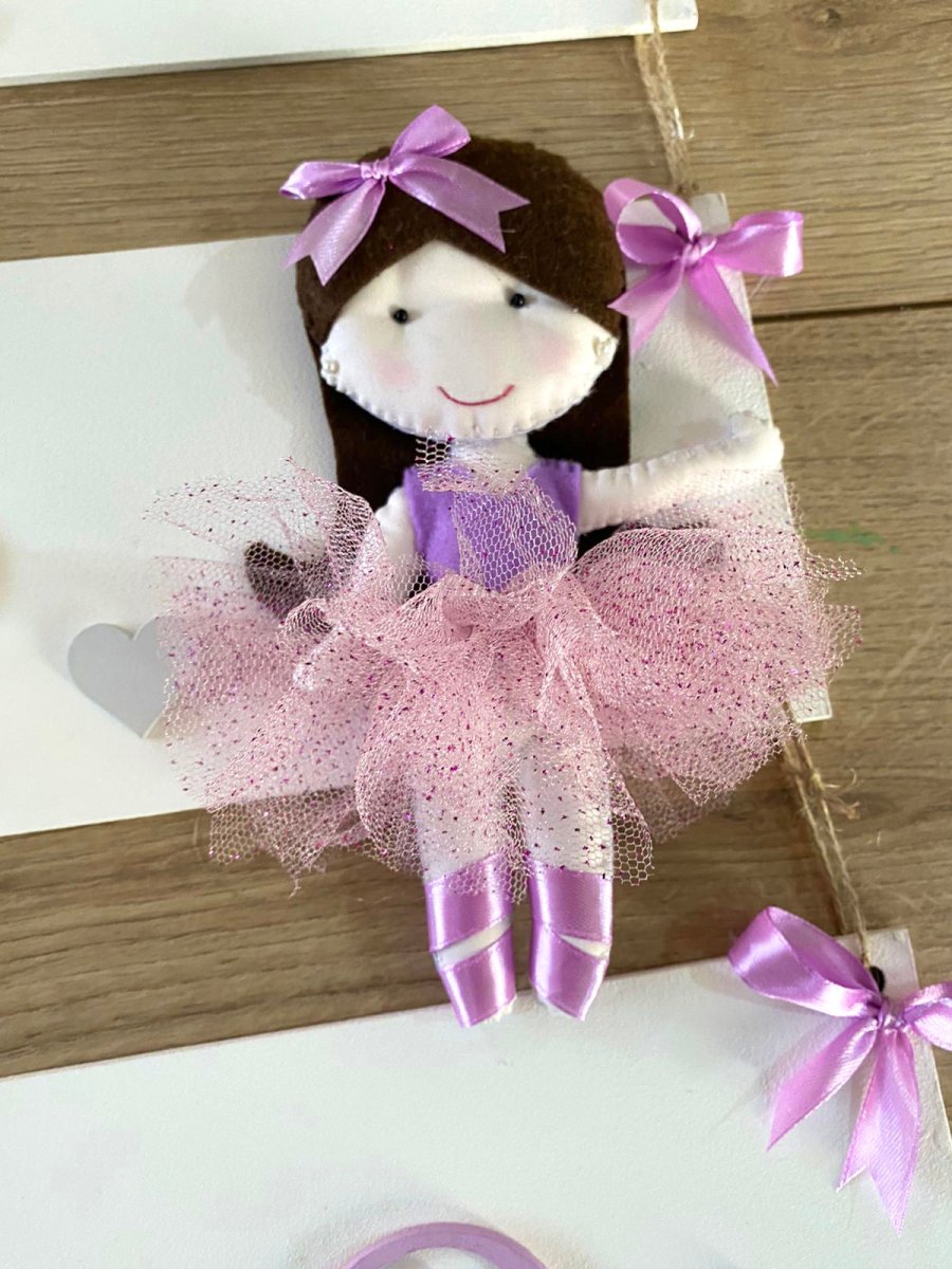 Ballerina Purple Baby Girl Wall Hanging - Felt Craft RD