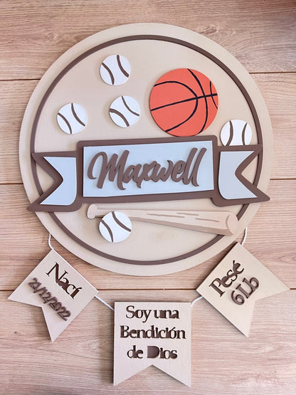 Basketball Baby Boy Wall Hanging - Felt Craft RD