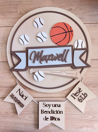 Basketball Baby Boy Wall Hanging - Felt Craft RD