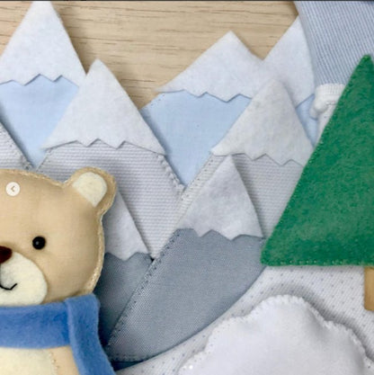 Bear in Cold Mountains Baby Boy Wall Hanging - Felt Craft RD