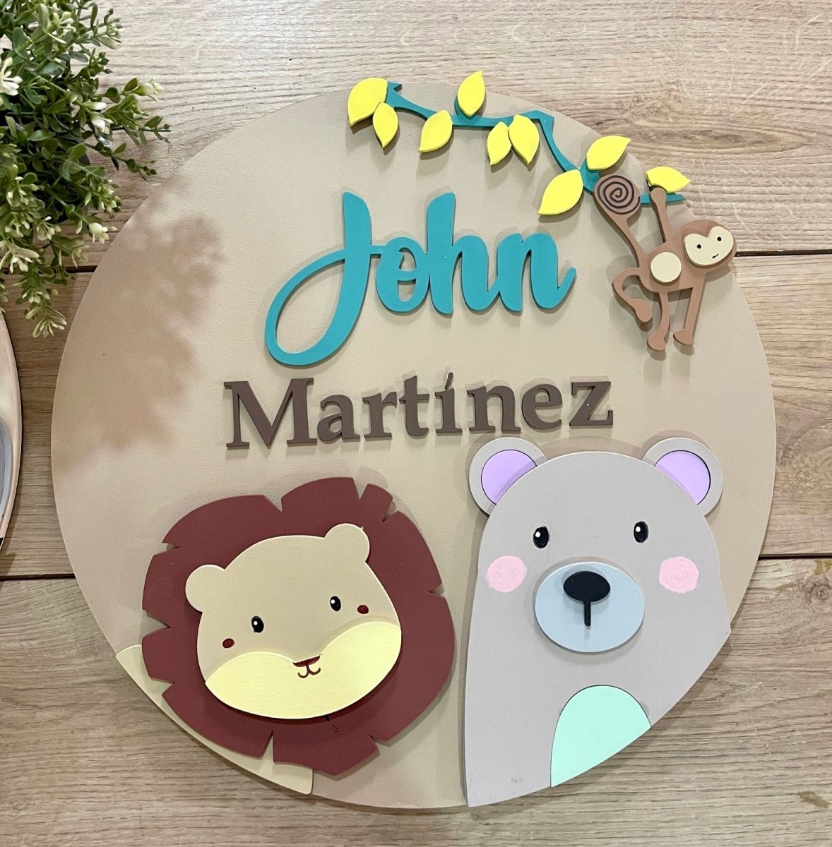 Bear & Lion Boy Nursery Decor safari nursery decor - Felt Craft RD