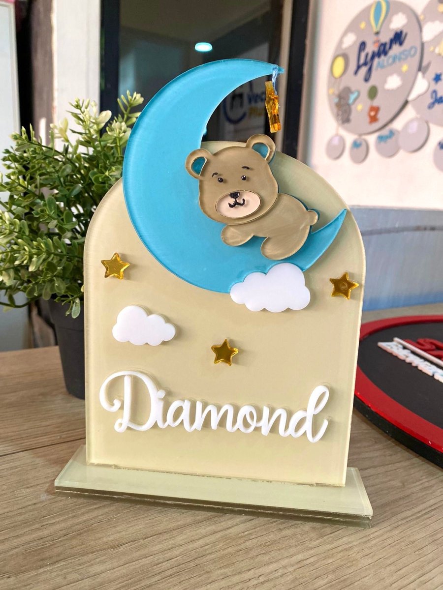 Bear Table Stand Baby Room Decor - Felt Craft RD