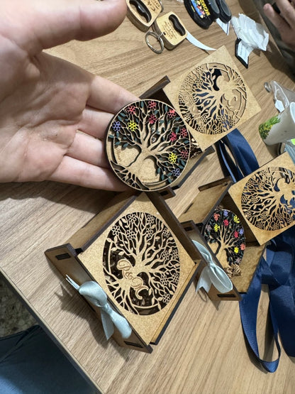 Boda souvenir cajas en madera con iniciales - Felt Craft RD