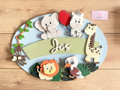 Bosque Baby Boy Wall Hanging Safari nursery decor - Felt Craft RD