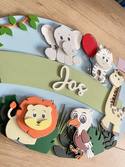 Bosque Baby Boy Wall Hanging Safari nursery decor - Felt Craft RD