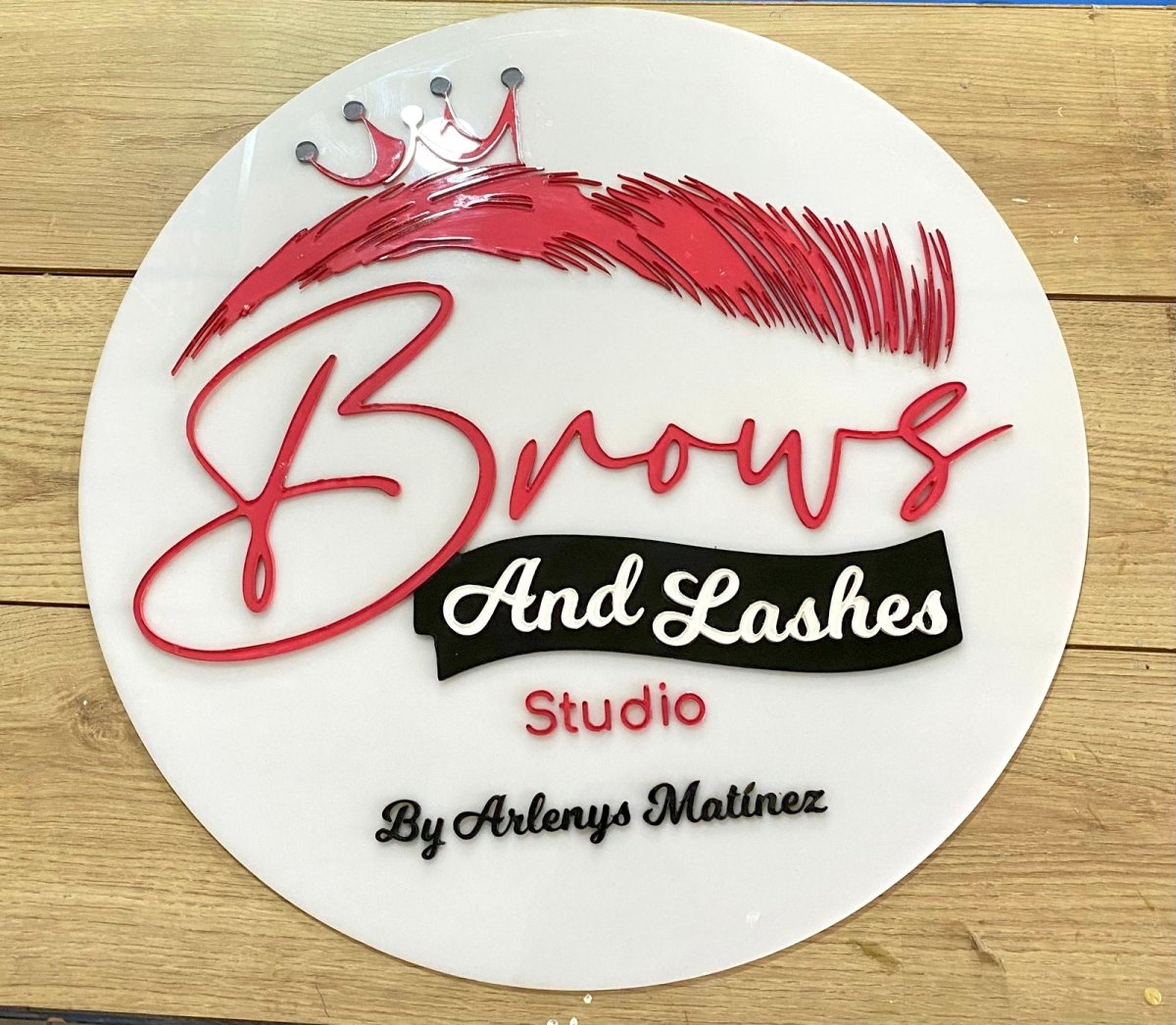 Brows Letrero door hangers for business - Felt Craft RD