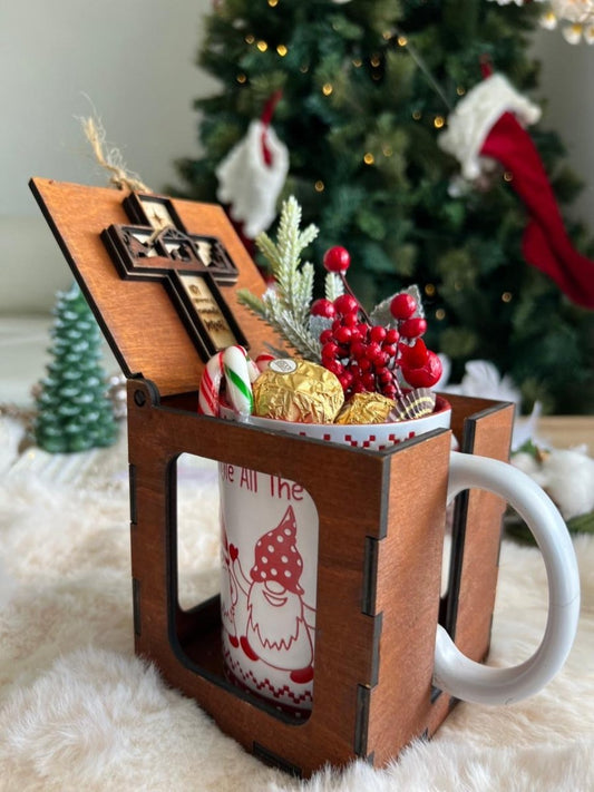 Caja Christmas Emotions personalizada con lazo y diseño navideño