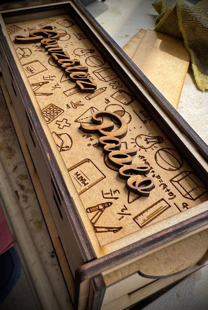 Caja de domino personalizada en madera - Felt Craft RD