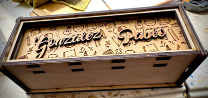 Caja de domino personalizada en madera - Felt Craft RD