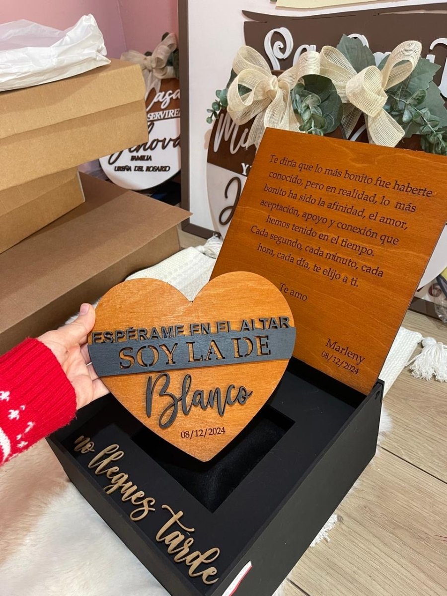 Caja novios bodas personalizadas - Felt Craft RD