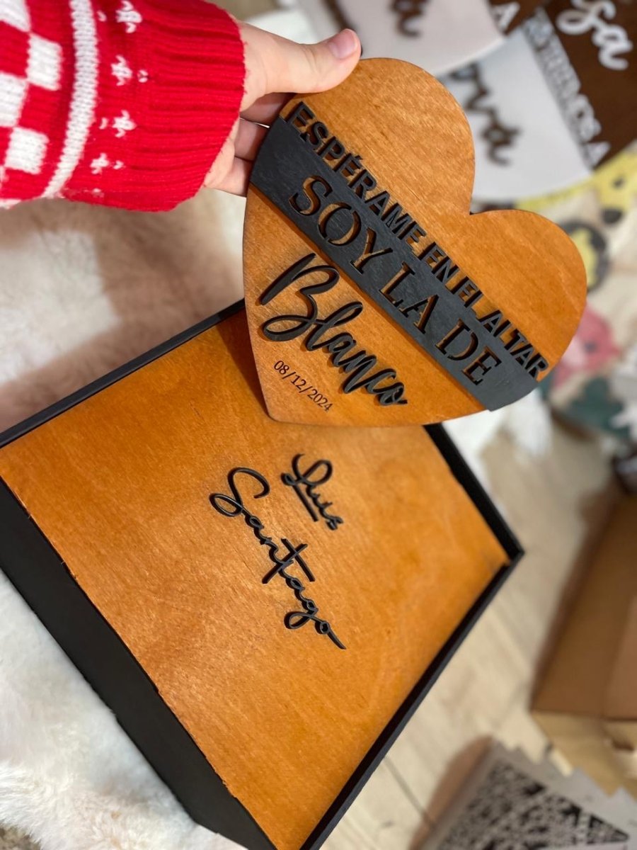 Caja novios bodas personalizadas - Felt Craft RD