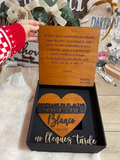 Caja novios bodas personalizadas - Felt Craft RD