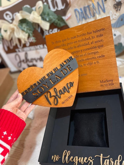 Caja novios bodas personalizadas - Felt Craft RD