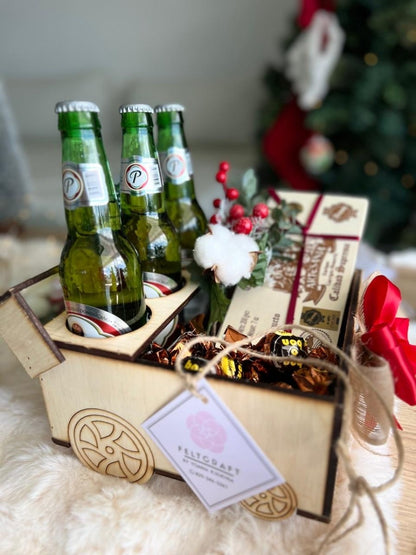 Caja para botellas souvenir navidad - Felt Craft RD