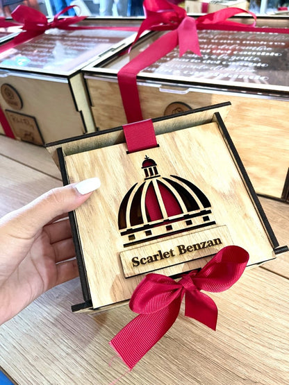 Caja personalizada de madera para regalo República Dominicana - Felt Craft RD