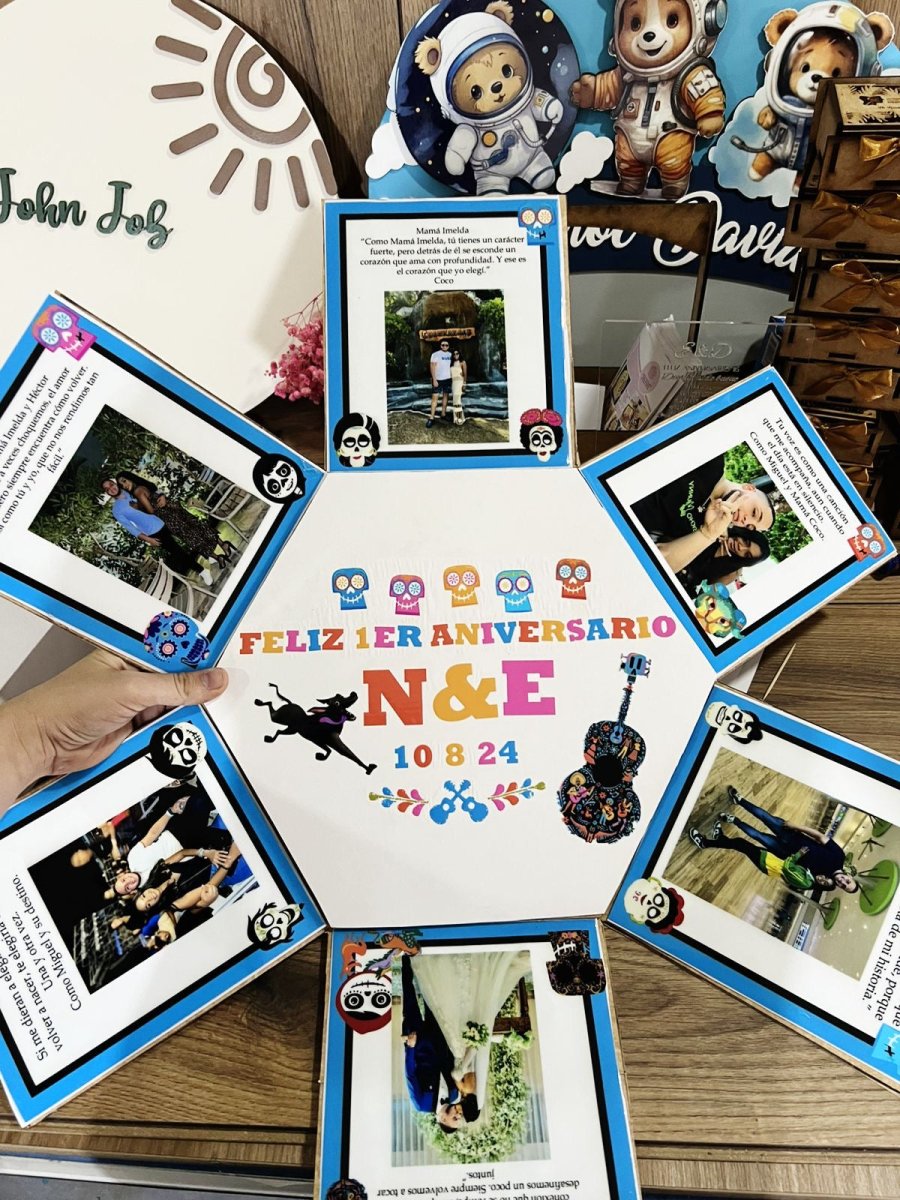 Caja porta retrato con multiples fotos ensamblada - Felt Craft RD