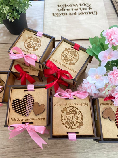 Cajitas para regalo de San Valentín personalizadas de madera - Felt Craft RD