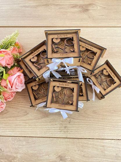 Cajitas personalizadas de madera para regalo de boda - Felt Craft RD