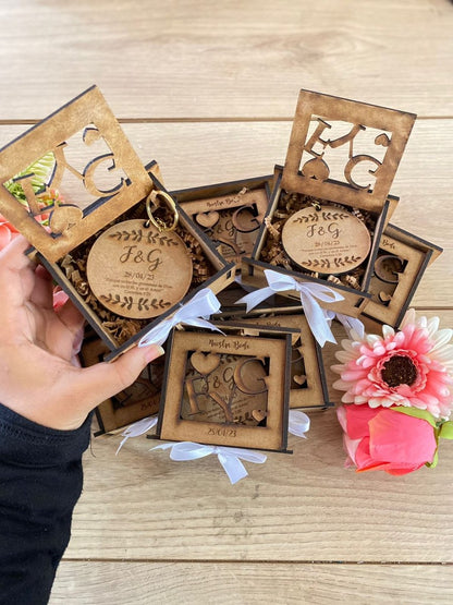 Cajitas personalizadas de madera para regalo de boda - Felt Craft RD