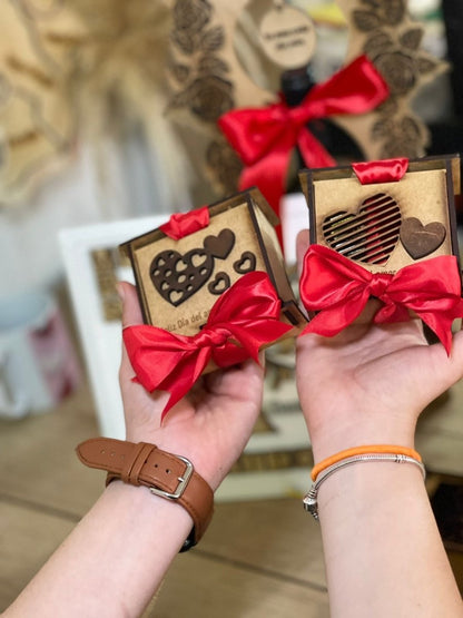 Cajitas personalizadas para San valentín de madera con lazo - Felt Craft RD