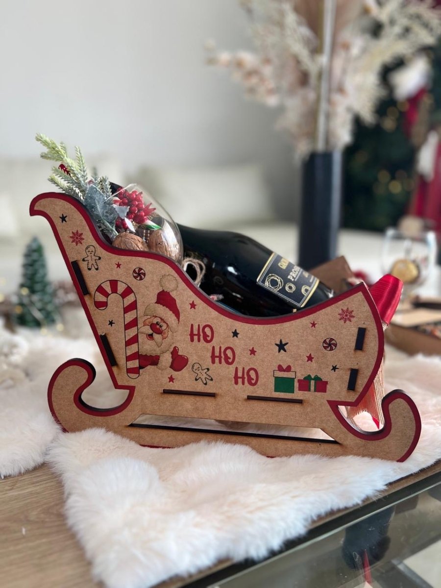 Canasta navideña personalizada con lazos rojos – Feltcraft RD